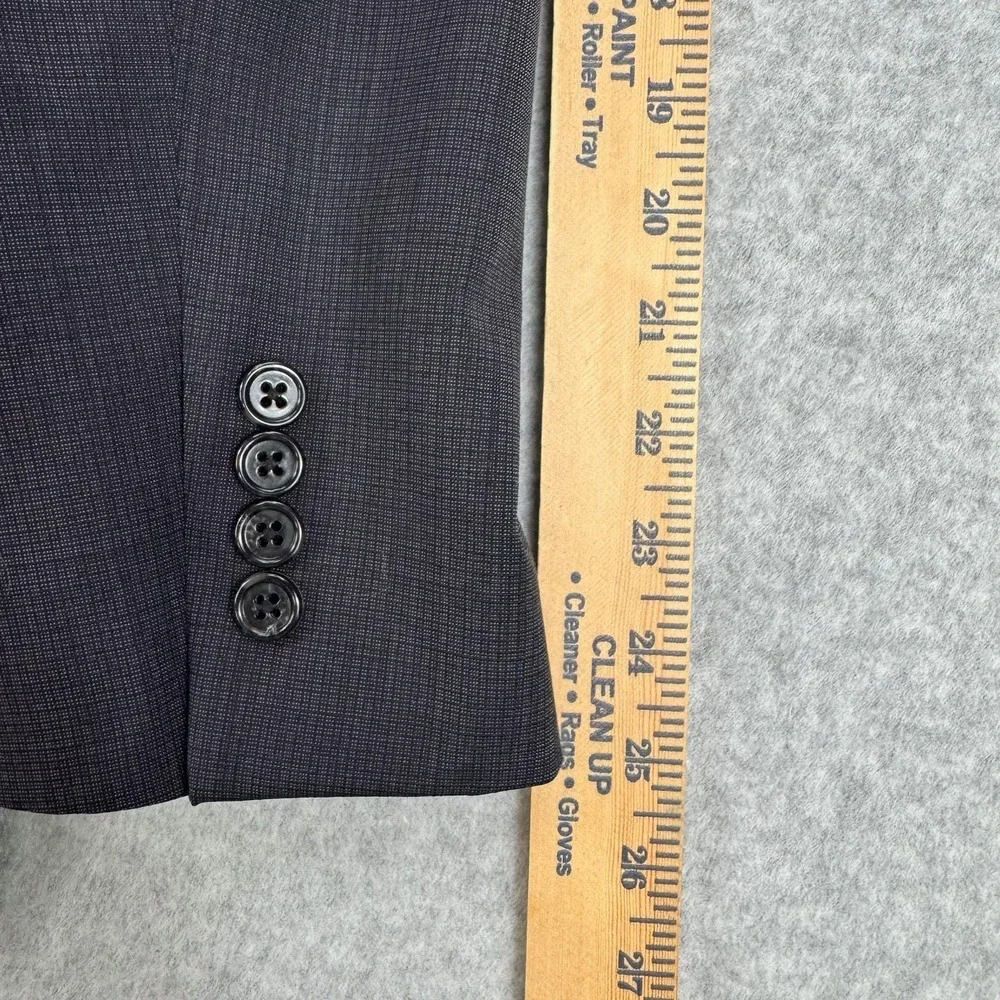Tallia Suit Mens 40 Regular Gray Check Wool Slim Fit Pants 34x36 New $700
